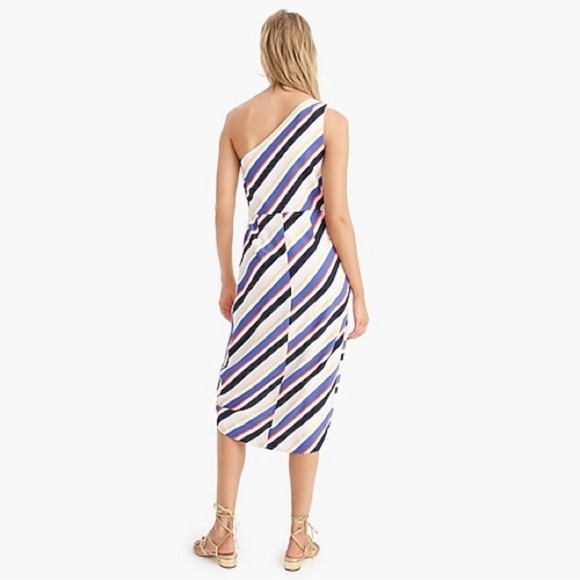 J. Crew Silk one-shoulder dress style L6388 Sz 0 NWT - Picture 4 of 7